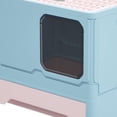 thumbnail image 2 of Caja de arena plegable para gatos, inodoro completamente cerrado con tapa, fácil de limpiar, grande, portátil, , orinal para Gloria Bandeja de arena para gatos, 2 of 8