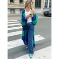 thumbnail image 2 of Cárdigan largo a rayas para mujer, suéter de manga larga farol, abrigo de punto holgado de gran tamaño, ropa de calle Chic, moda de otoño, 2 of 4