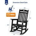 thumbnail image 2 of WINSOON Outdoor Rocking Chair, Poly Lumber Patio Rocker Chair with High Back, Poly Rocking Chair Look Like Real Wood, Widely Used for Lawn, Porch, Backyard, Indoor and Garden,380lb Heavy Duty (Black), 2 of 7