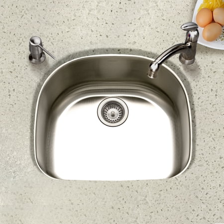 Houzer STS-1400-1 23-7/16 x 21-1/4 Stainless Steel Undermount D Bowl Kitchen Sink