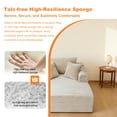thumbnail image 6 of Kelyda 61" Oversized Chaise Lounge Chair Indoor, Modern Boneless Cloud Faux Fur Couch Sofa Bed Sleeper Couch Beige, 6 of 9
