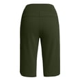 thumbnail image 4 of Womens Bermuda Long Shorts Knee Length Capris Pull on Petite High Waisted Athletic Shorts with Pockets Summer Stretch Loose Jeggings Dark Green S, 4 of 7