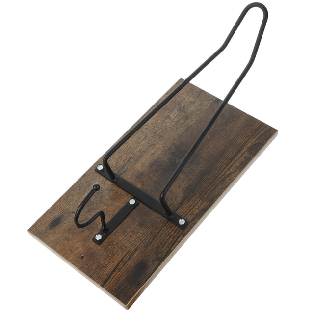 WEUVEB Brown Wall Mounted Hat Rack for Bikers Space Saving Storage 1Set