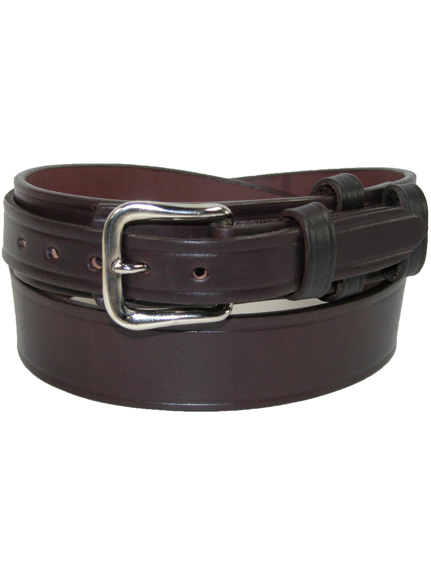 Size 42 Boston Leather 6606-1-42 Men's Black Leather 1.5" American Casual Belt 