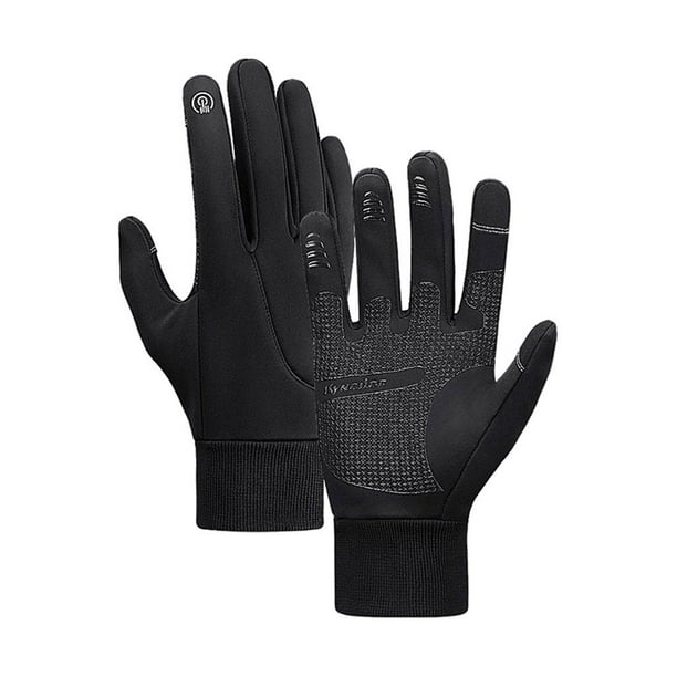 Guantes de invierno con pantalla táctil y gel antideslizante, guantes térmicos para correr con frío. XL negro