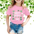 thumbnail image 2 of St Patricks Day Shirt Girls Funny Shamrock Short Sleeve T Shirts Irish Sweatshirt Shirt Trendy Kids Summer Clothing Pink,4-5 Years, 2 of 4
