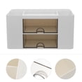 thumbnail image 6 of NIYANGLE Desktop Double Layer Drawer Organizer Office Desk White HIPS 1Set for Women, 6 of 8