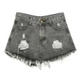 thumbnail image 4 of Blmnix Women's Shorts Cut-off Micro Shorts Jean Shorts Shorts Gray Zipper High Womens Gym Shorts,S, 4 of 5