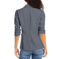thumbnail image 6 of IYYVV 2026 Summer Linen Blazer Women 3/4 Sleeve Lightweight Suit Jacket Elegant Casual Cotton Blend Work Blazers Cardigan Dark Gray XL, 6 of 10