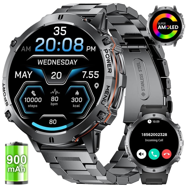 Reloj inteligente LIGE TX3 para hombre con batería de 900 mAh y AMOLED de 1.73 pulgadas