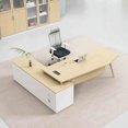 thumbnail image 3 of Bureau Floor Office Desks Multifunctional Wooden Storage Modern Office Desks Reception Keyboard Scrivania Cameretta Furnitures My Lux Decor Round, 3 of 14