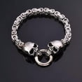 thumbnail image 5 of GKNET 6mm Men's Stainless Steel King Chain Punk Skull Byzantine Bracelets Link Chain, 5 of 6