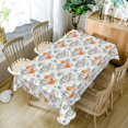 thumbnail image 5 of 60x84inches Fall Rectangle Tablecloth Thanksgiving Autumn Harvest Blue Orange Pumpkin Table Cloth Polyester Fabric Washable Table Cover for Kitchen Dining Room Picnic Patio Party Decorations, 5 of 7