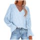 thumbnail image 2 of Ichuanyi liquidación de la moda femenina linterna en v alglana de cuello en v estampado de la camisa casual de la camisa casual ICHUANYI WER202308240622, 2 of 6