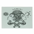 thumbnail image 1 of Zodiac Gemini Cutting Board, Romantic Horoscopes Day and Night with Happy and Sad Faces, Decorative Tempered Glass Cutting and Serving Board, Small Size, Black and White, by Ambesonne, 1 of 1