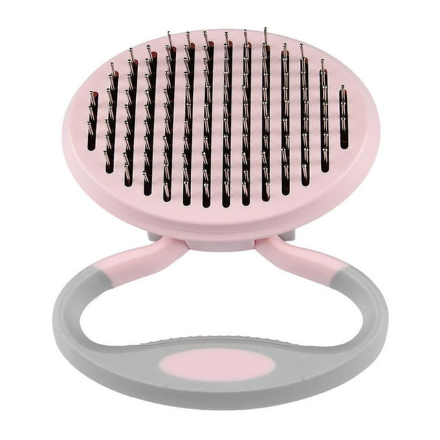 ziyahi Multi-Angle Adjustable Pet Comb Dog Steel Pin Brush Pet Cleaning Comb Pink