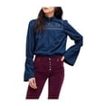 thumbnail image 2 of Free People Womens Another Eternity Knit Blouse, Blue, Small, 2 of 3