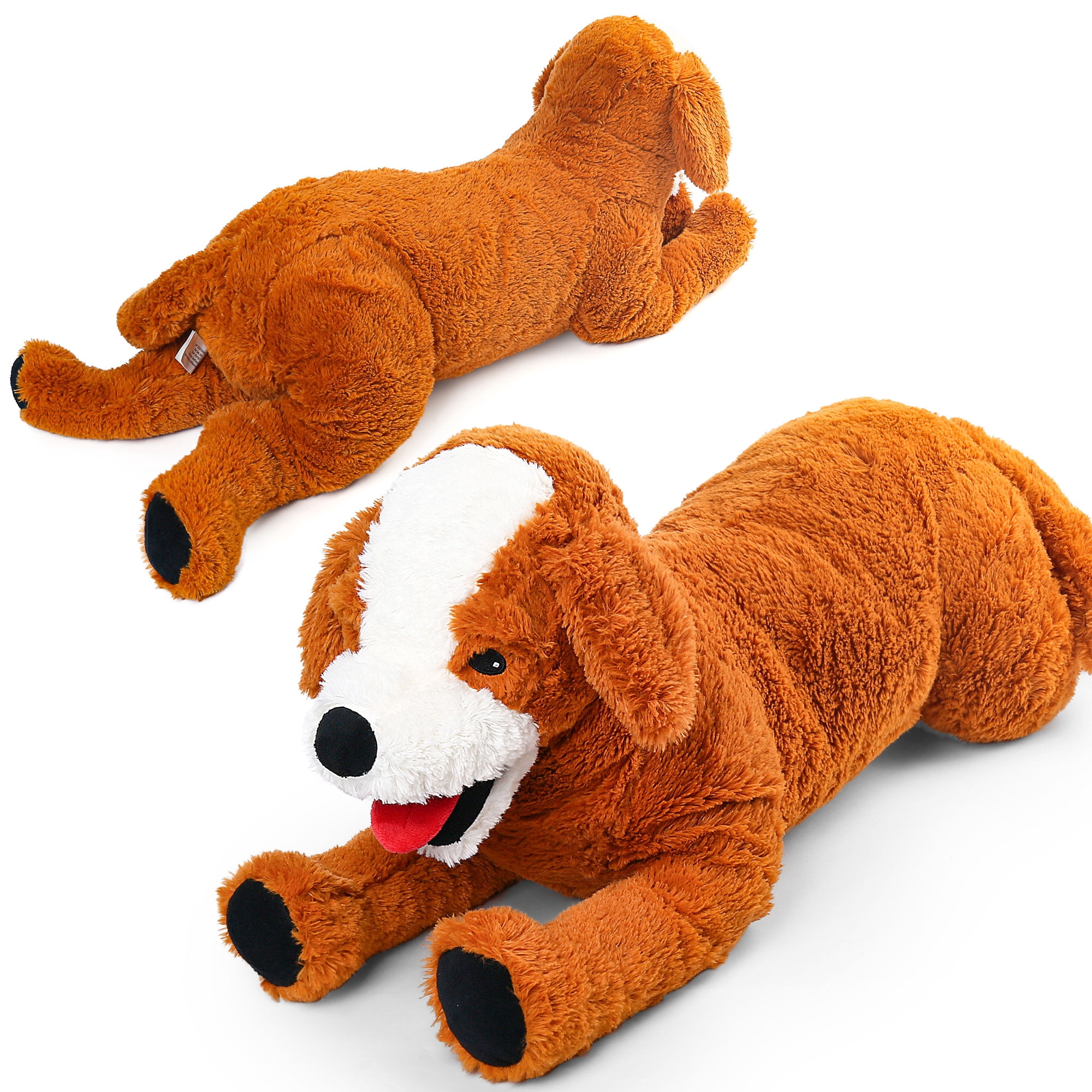 LotFancy 27 in Dog Stuffed Animal, Large Retriever Plush Toy Gift for Kids Girls, Brown
