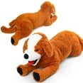 thumbnail image 3 of LotFancy 27 in Dog Stuffed Animal, Large Retriever Plush Toy Gift for Kids Girls, Brown, 3 of 7