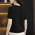 thumbnail image 7 of MEICHEN Women's Short Sleeve Pullover Fashion Crew Neck Knitted Shirt Elegant Lightweight Short Sleeve Spring Summer, 7 of 7