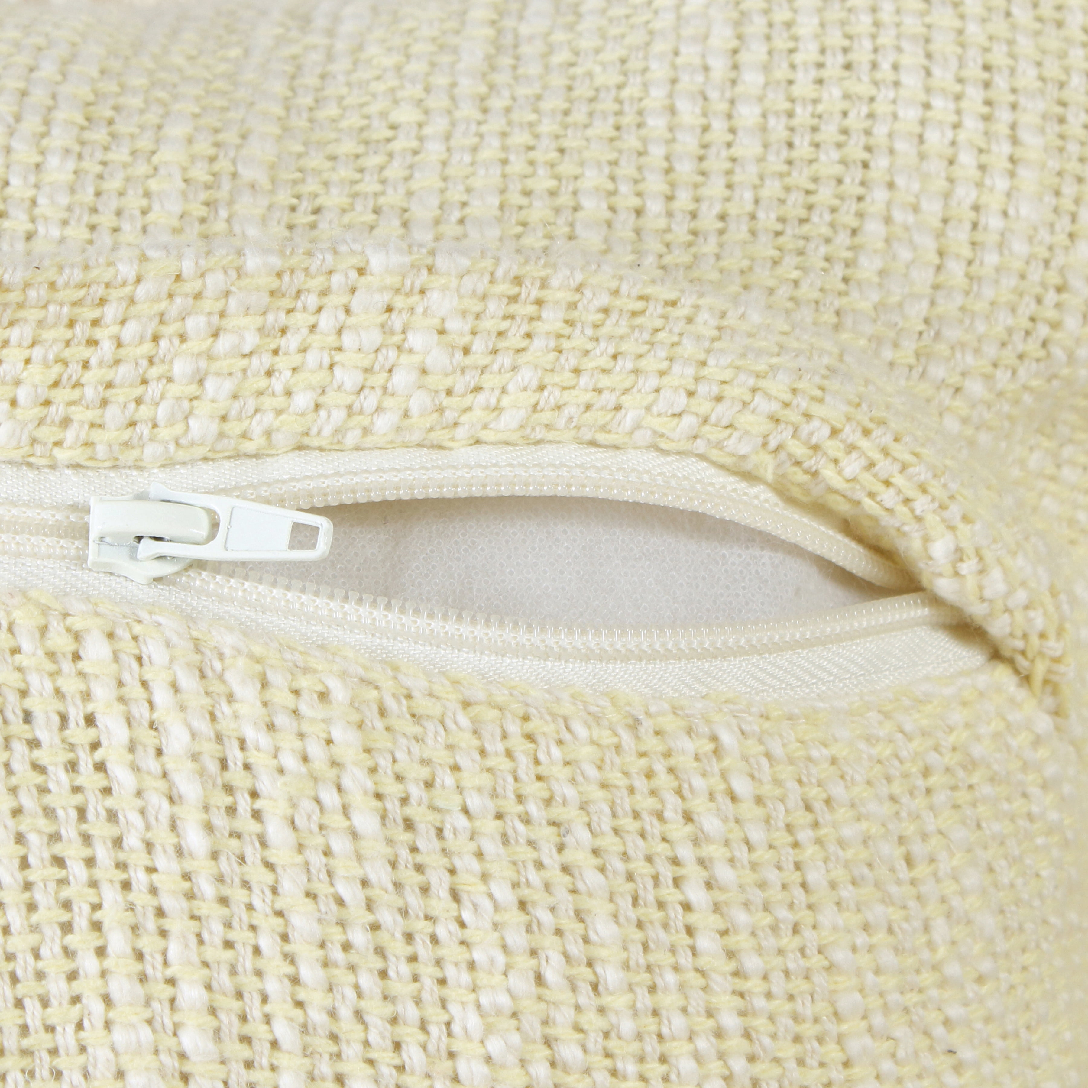 Ox Bay Bennett 20" x 20" Fringed Light Yellow Cotton Adult Decorative Throw Pillow