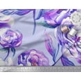 thumbnail image 2 of Soimoi Purple Viscose Chiffon Fabric Leaves & Floral Print Sewing Fabric BTY 42 Inch Wide, 2 of 3