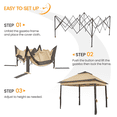 thumbnail image 3 of Topeakmart 11x11ft Outdoor Pop-up Gazebo Tent for Parties Events, Khaki & Brown, 3 of 11