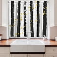 thumbnail image 2 of Ambesonne Abstract Kitchen Curtains, Hearts on Grunge Stripes, 55"x39", Grey Yellow, 2 of 3