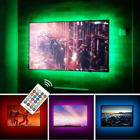 

Led Strip Lights 16FT USB TV Backlight Kit for Smart TV Monitor HDTV Work Space Decor - Cover 4/4 Sides Behind TV Background Lights Ambient Mood Lighting