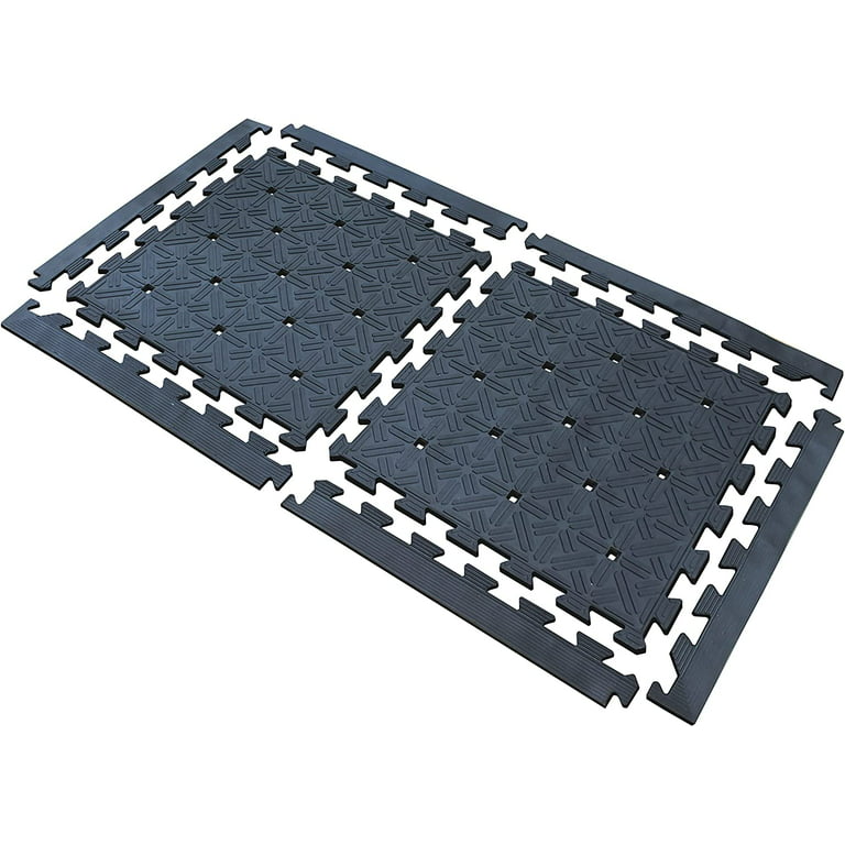 A1 Home Collections A1hc Puzzle Exercise Mat with Rubber Interlocking Tiles 18 inchx18 inch, Interlocking Rubber Mat for Gym Equipment with Border, Playground Rubber