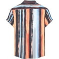 thumbnail image 5 of EHRWE Shirts For Men Male Striped Shirt Casual Short Sleeve Button Down Shirt Tops For Mens, 5 of 6