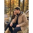 thumbnail image 6 of NEIKU Men's Winter Coat Hooded Work Jacket, Warm Quilted Cotton Lined Outdoor Heavy Duty Outerwear Coat Khaki M, 6 of 9