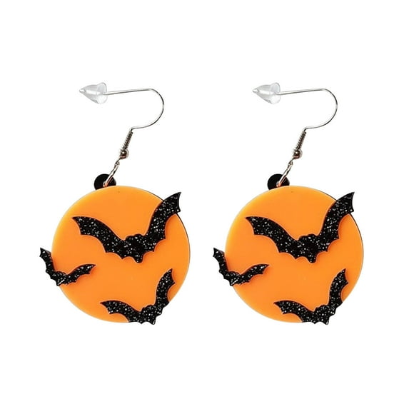 Halloween Earrings Halloween Spider Rings Halloween Earrings Funny Jewelry Pumpkin Spider Bat Ghost Ear Hook Earrings