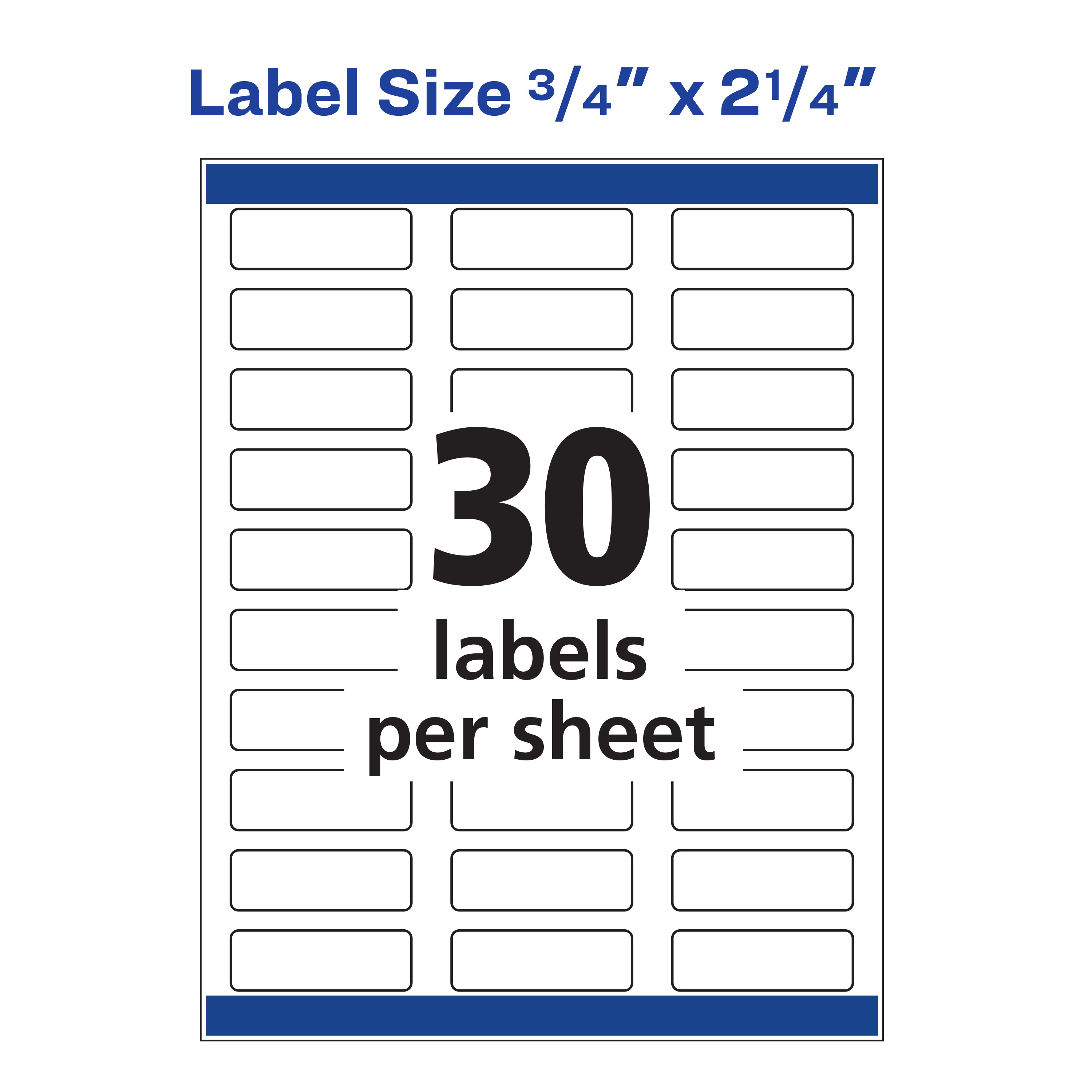Avery Return Address Labels, 0.75" x 2.25", White, 600ct (8257)