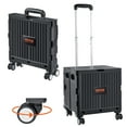 thumbnail image 1 of VEVOR Carrito utilitario plegable, capacidad de carga de 110 libras, carrito de mano plegable portátil con mango telescópico resistente y 4 ruedas giratorias para viajes, compras, mudanzas,, 1 of 9