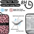 thumbnail image 4 of Black and Pink Leopard Print Insulated Lunch Bag with Shoulder Strap and Bottle Holder,Bento School Lunch Bag Box,11x9.5x3.5 Inches, 4 of 5