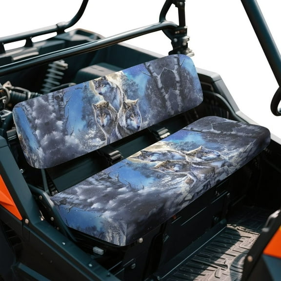 Garronmavis UTV Seat Covers for Mule Seat Accessories Parts Anti-Slip Dirt-Proof Full Protection Compatible with Kawasaki Mule 40104x4 FE(2021-2025) Forest Wolf