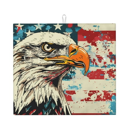 

Matuu Retro American Eagle for Dish Drying Mat for Kitchen Counter for Kitchen and Dining Kitchen Counter Accessories 16 x18