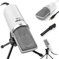 thumbnail image 1 of Takstar PCM-1200 Professional Condenser Microphones Dynamic Studio Sound Recording Podcast 3.5mm Plug Stereo for PC Laptop Skype Internet Chat Computer Mic With Tripod Stand Mount White, 1 of 7