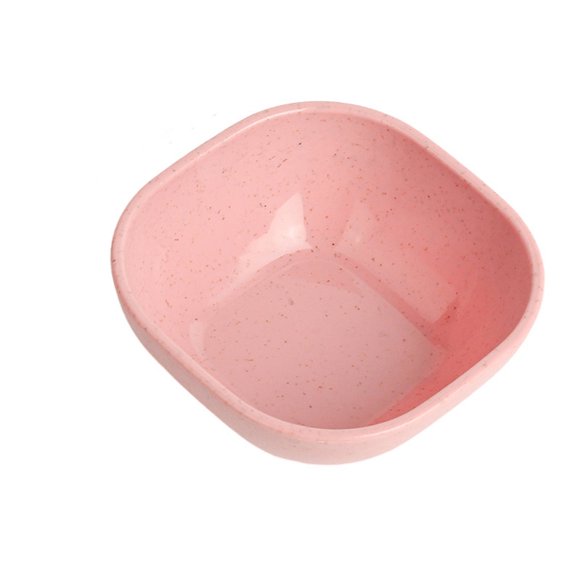 Nvzi Bol de plástico rosa con forma de paja de trigo - 6 piezas, 9,4 x 9,4 cm, sin BPA, ligero y duradero, apilable, ideal para sazonar, dar sabor y cocinar ingredientes.