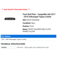 thumbnail image 2 of Front Skid Plate - Compatible with 2017 - 2018 Volkswagen Tiguan Limited, 2 of 2