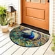 thumbnail image 5 of Uuiauoio Half Circle Bath Mat Non-Slip, Bathroom Rugs, Rubber Backing Absorbent Quick Dry Machine Washable Carpet for Bathroom Floor, Bedroom Home Decor 16" x 24", 5 of 6