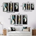 thumbnail image 4 of Designart "Retro Minimalism Pirouette In Turquoise V" Modern Geometric Framed Wall Art Set Of 3 - Gold Abstract Frame Gallery Wall Set For Home Decor, 4 of 7