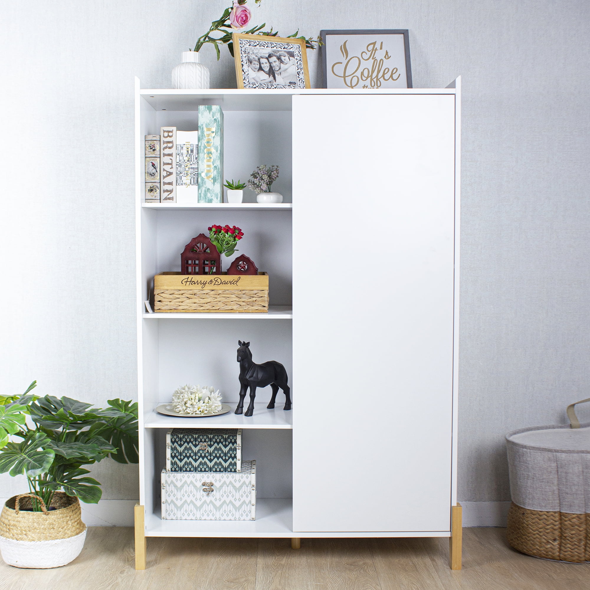 59 inch Tall Floor Storage Free Standing Floor for