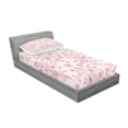 thumbnail image 3 of Ambesonne Floral Fitted Sheet & Pillow Sham Set, Romantic Rose Flowers, Full, Pale Pink, 3 of 3