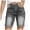 Gray, variant on vigerkar Women High Waisted Stretch Bermuda Shorts Ripped Rolled Hem Jean Shorts Blue, S