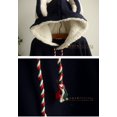 thumbnail image 4 of Aza Boutique Women's Cute Cotton Blend Rabbit Ears Hooded Cape, 4_Navy_Fleece, OS, 4 of 8