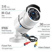 ZOSI 2MP HD 1080P 4 in 1 TVI/CVI/AHD/CVBS Security Camera Day Night Weatherproof Camera 100ft IR Distance Aluminum Metal Housing