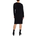 thumbnail image 2 of Jessica Simpson Women's Long Sleeve Cozy Knit Sweater Mini Dress (Black, XL), 2 of 4
