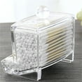 thumbnail image 4 of Clear Cotton Swab Box,Lidded Cosmetic Display & Desktop Organizer for Q-Tips, Makeup Sponges, Jewelry, Bathroom Vanity Storage, Cotton Swab Holder,White, 4 of 9